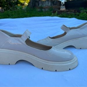 Cream white Mary Janes with strap